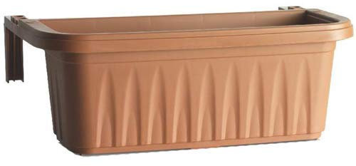 PEBSHOP Rechteckiger Balkonkasten aus Kunststoff (50 x 20 x Höhe 18,5 - 11 Liter Terrakotta)