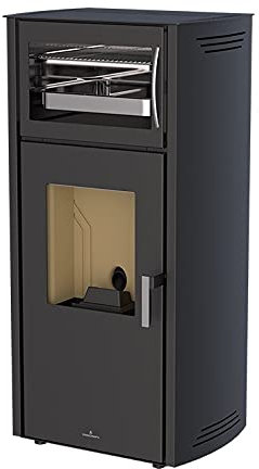BRONPI ESTUFA DE PELLETS CON HORNO MODELO NOA-H (NEGRO)