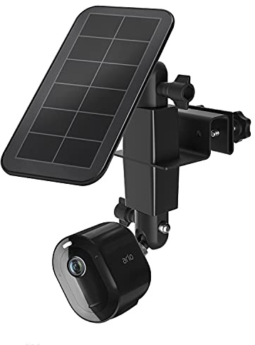 UIQELYS Verstellbare Dachrinnenhalterung für Arlo/Reolink Cam, Kamera und Solarpanel mit Standard-1/4-Schraubanschluss, Outdoor-Halterung Zubehör Wandhalterung (Schwarz)