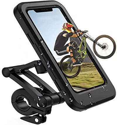 Tawveml Support de téléphone Portable pour vélo, Moto, Support Universel pour vélo, écran Tactile étanche avec Rotation à 360°, Support pour téléphone Portable pour Smartphone jusqu'à 6,7