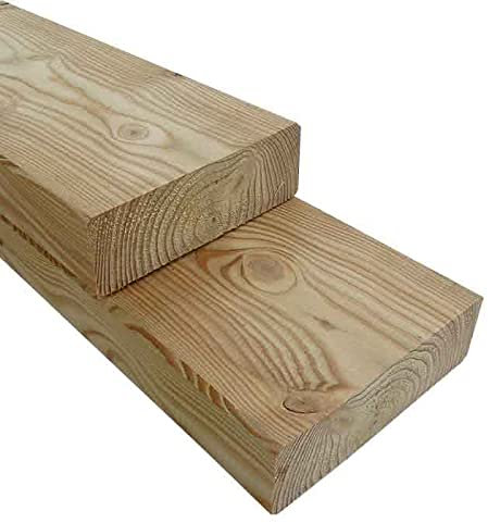 Gartenwelt Riegelsberger Lames de terrasse massives en mélèze européen - 45 x 142 mm - Longueur : 170 cm - En bois de construction lisse sur les 4 côtés