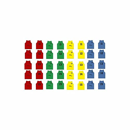 Softee Equipment Unisex Baby Set mit 5 Leibchen, nummeriert von 11 bis 15 Weste, rot, Einheitsgröße