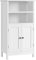 Yaheetech Badschrank Küchenschrank mit Doppeltür & Einstellbarem Regal Badkommode Sideboard Badezimmer/Wohnzimmer/Flur Weiß 50 * 30 * 92.5cm