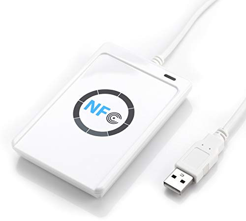 Outla Reader Writer,NFC ACR122U ISO 14443A / B Writer, 424 Kbps Speeds Contactless NFC Writer Software in Weißer Farbe IC-Karte mit für Computer