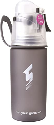 nohlerlife Drinking and Misting Water Bottle - Spray Water Bottle BPA Free, Unique Mist Lock Design, Portable Leak-Proof Spray Cup for Cycling Fitness Camping Hiking Outdoors Sports (Black, 400ml)