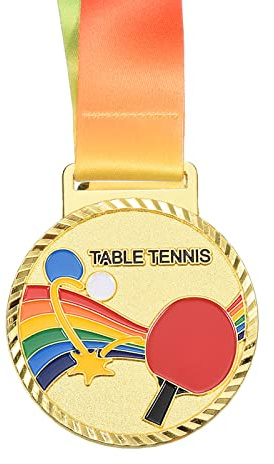 PATIKIL 2,7 Tischtennis Medaillen, Tischtennis Award Medaillen Goldmedaille mit Band Vielfarbig für Spiele Sportwettbewerbe