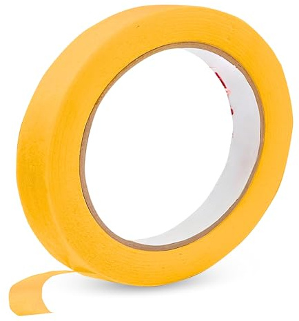 INDIAN STORE 24 Hergestellt mit 244 Super Abdeckband klebeband Profi Malerband Malerkrepp Kreppband Polierband für scharfe Farbkanten UV-beständiginnen und außen Masking Tape (Gold, 10mmX50meter)