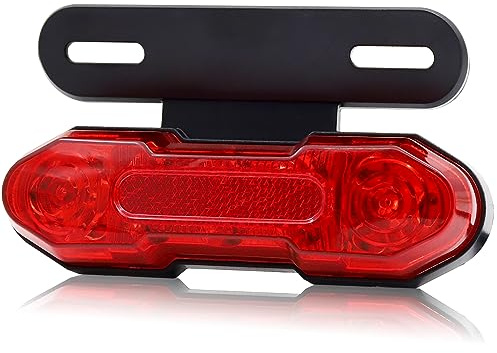 Biqing Feu Arrière de Frein de Moto,Feu arrière de moto intégré feu de freinage Clignotant Feux de Conduite avec Support de plaque d'immatriculation pour 12V/48V-60V Moto Vélo électronique