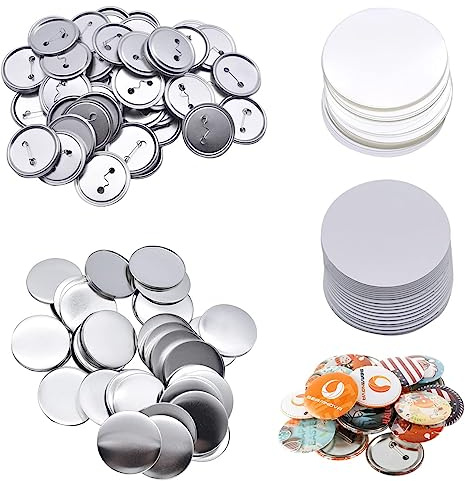 100er Set Buttons Selber Machen, Buttonrohlinge, DIY Pins Buttons Design EIN Abzeichen, Button-Set mit Pin, für Bastel Handwerk und Handwerk Aktivitäten (50mm/1.97Zoll)