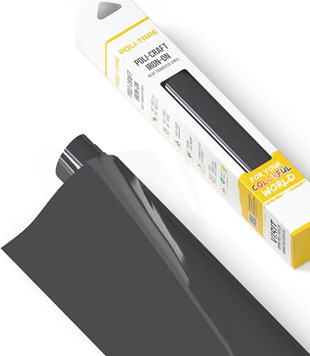 POLI-FLEX® TURBO® - Transferfolie für Textilien - Flexfolie zum Aufbügeln, Plotterfolie für DIY Shirts, Anthrazit matt, 30,5 cm x 122 cm