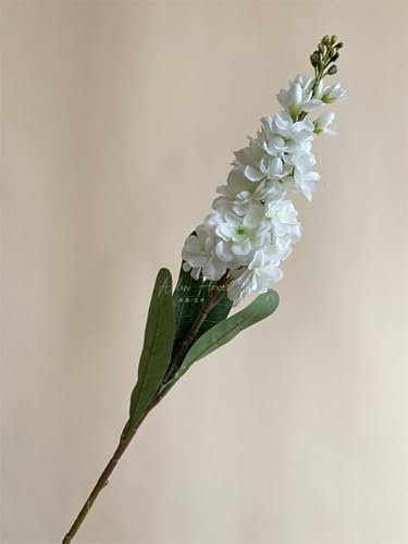 ZEYRU Echte Haptik, superschöne künstliche Rittersporn-Hyazinthe, Löwenmaul-Blume, Seidenblume, Hotelgarten, Hochzeitsdekoration, Weiß, Hyazinthe