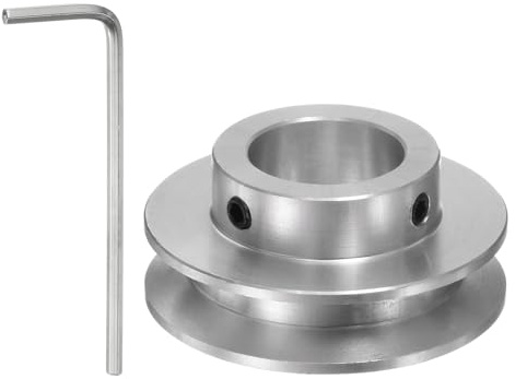 sourcing map Einzelrillen Riemenscheibe Keilriemenscheibe 17mm feste Bohrung 40mm Außendurchmesser Aluminiumlegierung mit Sechskantschlüssel für Bohrmaschine 6mm PU-Rundriemen