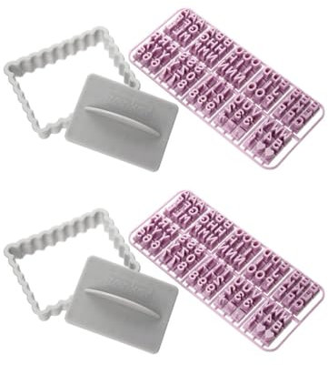 Zenker 9925850 Lot de 2 emporte pièce biscuit et tampon lettre, emporte pièce biscuit personnalisé, emporte pièce lettre, tampon alphabet, emporte pièce petit beurre, Plastique, 8,5 x 6,3 cm