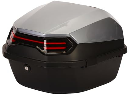 awliye Motorradkoffer Topcase 39x39x29cm 35L Motorradkoffer Heckkoffer Kofferraum top case Roller Koffer Wasserdicht Motorrad Top Box mit Sicherheitsschloss für Helm Gepäck Roller Motorrad Scooter