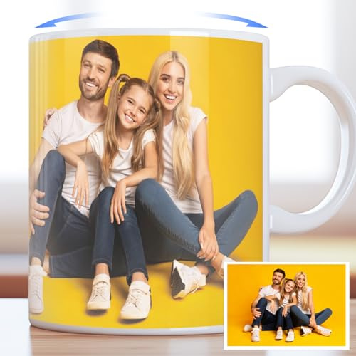 ARTREE Taza Personalizada con Foto Tazas Desayuno Originales para Regalar Cerámica Regalos Personalizados para para Mujer y Hombre(Imagen*3)