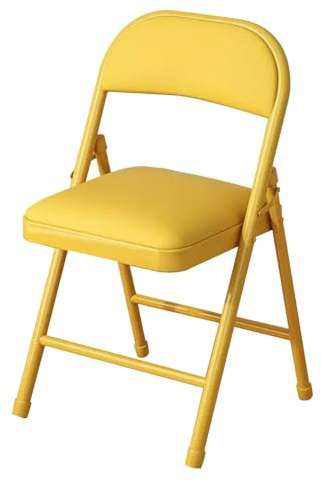 RTTZBOZ Sedie Pieghevoli Portatili, Sedia Pieghevole Resistente Sgabelli Pieghevoli in Metallo per Adulti Sgabello Pieghevole da Giardino da Cucina (Color : Yellow, Size : 44cm/17in1pcs)