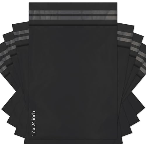 Red Ember Versandtaschen, selbstklebend, für kleine bis große Versandtaschen, Portoverpackung, sortierte Versandtaschen, Versand, Post, Pakete, Pakettaschen (schwarz, 5 Stück)