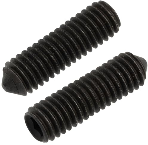 AERZETIX - Juego de 12 Tornillos sin Cabeza M3x10mm Punta Cónica - Huella Hueca Hexagonal HEX1.5 a 6 Lados - en Acero - Color Negro