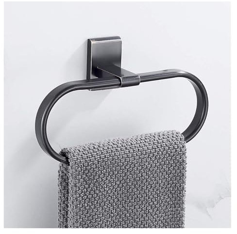 Porta asciugamani da bagno con ventosa resistente in ottone anticato nero