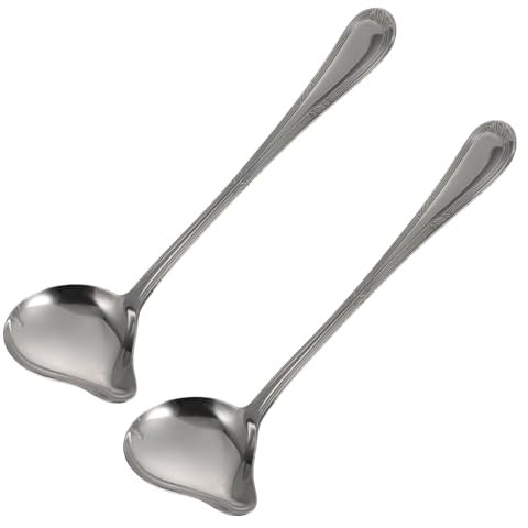 OFFSCH 2pcs Stainless Steel Duckbill Spoon Oil Spoons for Serving Stainless Steel Home Use