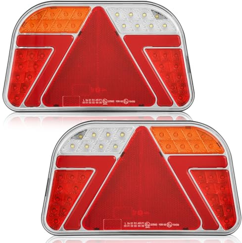 ETUKER LED Rückleuchten Anhänger 12v24V 2PCS 7Funktion Rücklicht Anhänger mit Nebelschlussleuchte Rückfahrscheinwerfer Anhänger Rücklichter