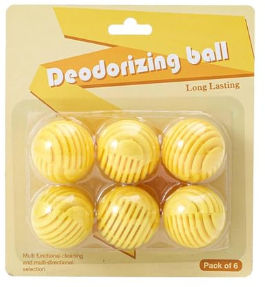 Schuhdeo, Desodorierungsbälle für Sportschuhe, 6pc Desodorierbälle Duft - Einfaches Twistlock, Ideal für Sporttaschen, Schultaschen, Schließfächer, Um Gerüche Zu Beseitigen (6pc, Zitronengeschmack)