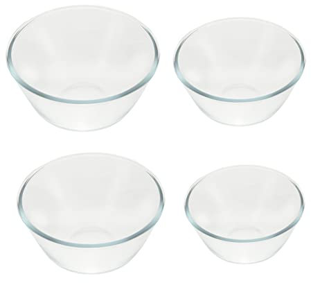 MAGICLULU 4piezas Cuencos De Transparente Para Cocina Ensaladas Sopas y Frutas Cuencos De Postre De Vidrio