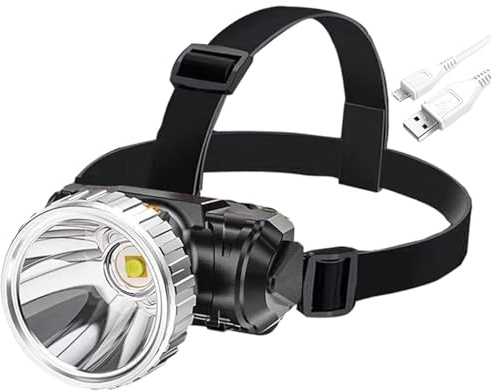 Pzuryhg Lampe frontale, étanche LED, haute luminosité, modes d'éclairage réglables, équipement de plein air, parfait pour le camping, la randonnée, la chasse, la pêche, la course de nuit, les