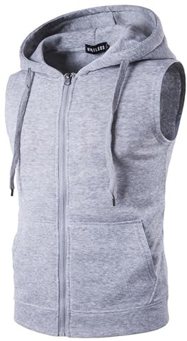 Ärmellos Shirts Weste Herren, Herren Tank Top Ärmelloser Hoodie Baumwolle