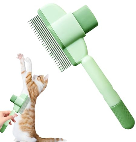 Peignes À Dents En Acier Inoxydable Pour Chats Et Chiens, Peignes Peluches Pour Animaux Compagnie, Peigne De Toilettage Pour Animaux De Compagnie Avec Bouton De Déverrouillage