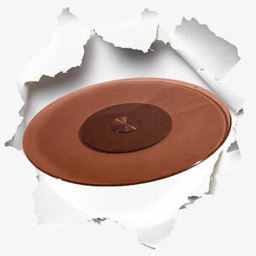 VLKLPZAHAK Plateau Tournant en Verre Trempé Grand Plateau De Service Rotatif, Plateau De Table Rotatif Pièce Maîtresse Ronde, Assiette De Service, Verre Brun(60cm-23.6in)