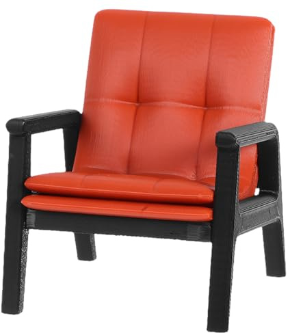 Zerodeko Puppenhaus Sessel 1:12 Maßstab Miniatur Sofa Vintage Design Mini Möbel für Puppenstube Retro Sessel Modell für Wohnzimmer Dekoration Puppenhausmöbel Zubehör Italienischer Stil