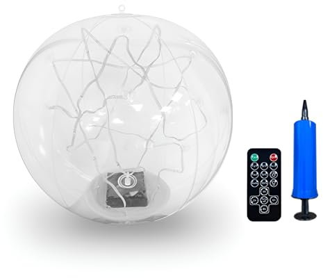 Syfunlv Lampe Flottante Piscine Solaire 2 Pièces,Boule Lumineuse LED Piscine à Couleurs Changeantes,Exterieure Solaire Lumiere Globe 35cm Lumière,Pour Piscine,Plage,Jardin (Blanc Chaud)