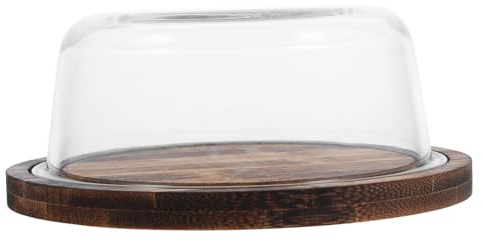 MOKKHNB Mantequillera con Tapa de Vidrio Transparente Recipiente Redondo para y Queso Almacenamiento para Postres y Aperitivos para Encimera y Refrigerador