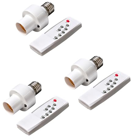 ULIJTH Lot de 1/3 ampoules avec télécommande E27 pour interrupteur de garage, contrôleur de lumière sans câblage