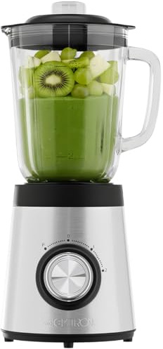 Frullatore da tavolo Clatronic 700W | Frullatore | Vetro massiccio | Lame in acciaio inossidabile | 1,5L | Funzione Ice-Crush | 3 velocità | Funzione Turbo | Apertura di riempimento | UM 3829