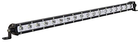 SKYWORLD Single Row LED Light Bar 20 inch 90W Spot Beam 12V 24V Slim Offroad Driving Fog Lights Work Lamp for 4x4 Truck Car ATV SUV Vehicle Boat Lighting, Waterproof 6000K White