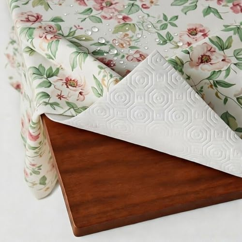 DecoHomeTextil Tischpolster Tischschoner Tischschutz Weiß Rechteckig 100 x 220 cm Tischdeckenunterlage Schutzunterlage Unterlage