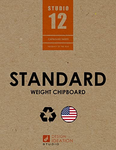 Studio 12 Spanplattenbögen, Standardgewicht, natürliches Kraftpapier, Braun Ideal für Modellbau, Scrapbooking, kreative Projekte und den Schutz wertvoller Fotos und Dokumente. (25 Blatt) (14 x 21,6