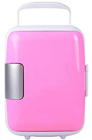 SNAWEN Mini Réfrigérateur Silencieux, Réfrigérateur De Voiture Portable, Mini-Réfrigérateur De 4L Mini, Réchauffement Et Refroidissement Mini Réfrigérateur, pour Camion De Yacht De Bureau,Rose
