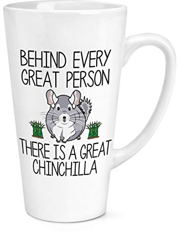 Behind Every Great Person There is A Great Chinchilla - Tazza da latte grande, 480 ml