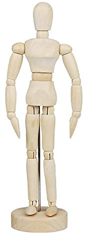 Modellpuppe Gliederpuppe aus Holz Holzpuppe Verstellbare Biegepuppe Gelenkpuppe 40 cm, mit Ständer Zeichenpuppe Holzfigur Puppe zum Zeichnen Basteln Skizzieren Unterrichten Schreibtisch Dekoration