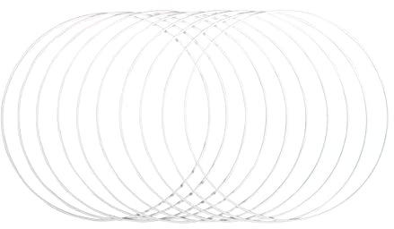 Rayher Anelli Metallici Ricoperti, Diametro 30Cm, Spessore 3Mm, Colore Bianco, 10 Pezzi, Per Acchiappasogni, Decorazioni, Lavori Creativi, Fioristica, 25218102