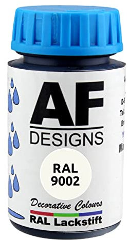 Alex Flittner Designs Lackstift RAL 9002 GRAUWEISS seidenmatt 50ml Holz Metall Möbel Bad Retuschierlack Reparaturlack