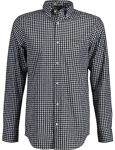 GANT Herr REG POPLIN Gingham-skjorta klassisk skjorta, svart, standard, svart, L