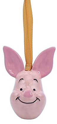 Disney Winnie The Pooh Hängender Baumschmuck – Ferkel – 7,4 cm x 4,8 cm x 5,7 cm – Ornament – Disney Weihnachtsbaumschmuck – Disney Geschenke für Erwachsene