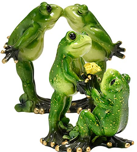 Syfunlv Ein Paar Frösche,Frösche Deko,Froschpärchen Tierfigur lustiges Deko-Frosch Paar trendig witzige Modell-Frösche Handwerk Dekorativ Für Hochzeiten (Set 2)