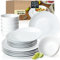 Moritz & Moritz Basic 18-Piece White Dinner Set for 6 People – Modern Porcelain Tableware for 6 – Elegant Crockery Set with Plates & Bowls – Classic Minimalist Dish Set – Microwave & Dishwasher Safe