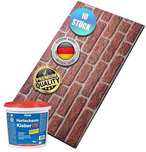AS Country Stone® Wandverkleidung Steinoptik | 100x50x2 cm | 3D Effekt Wandpaneele Steinoptik für Küche und Wohnzimmer | Innen- und Außenbereich - 3D Wandpaneele | 10 Stück mit Montagekleber |