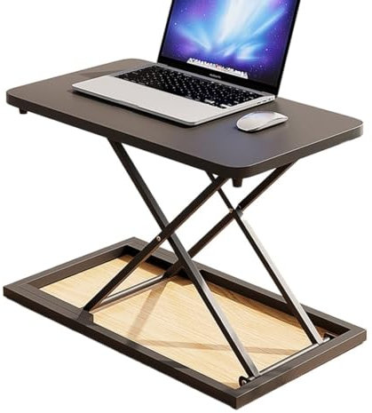 TemkIN Stehpult-Konverter, Höhenverstellbarer Sitz Steh Pult, Ergonomischer Laptop-Ständer, für Laptop und Einzelmonitor-Arbeitsplatz Büroeinsatz (Color : Schwarz, Size : 60 * 34cm)